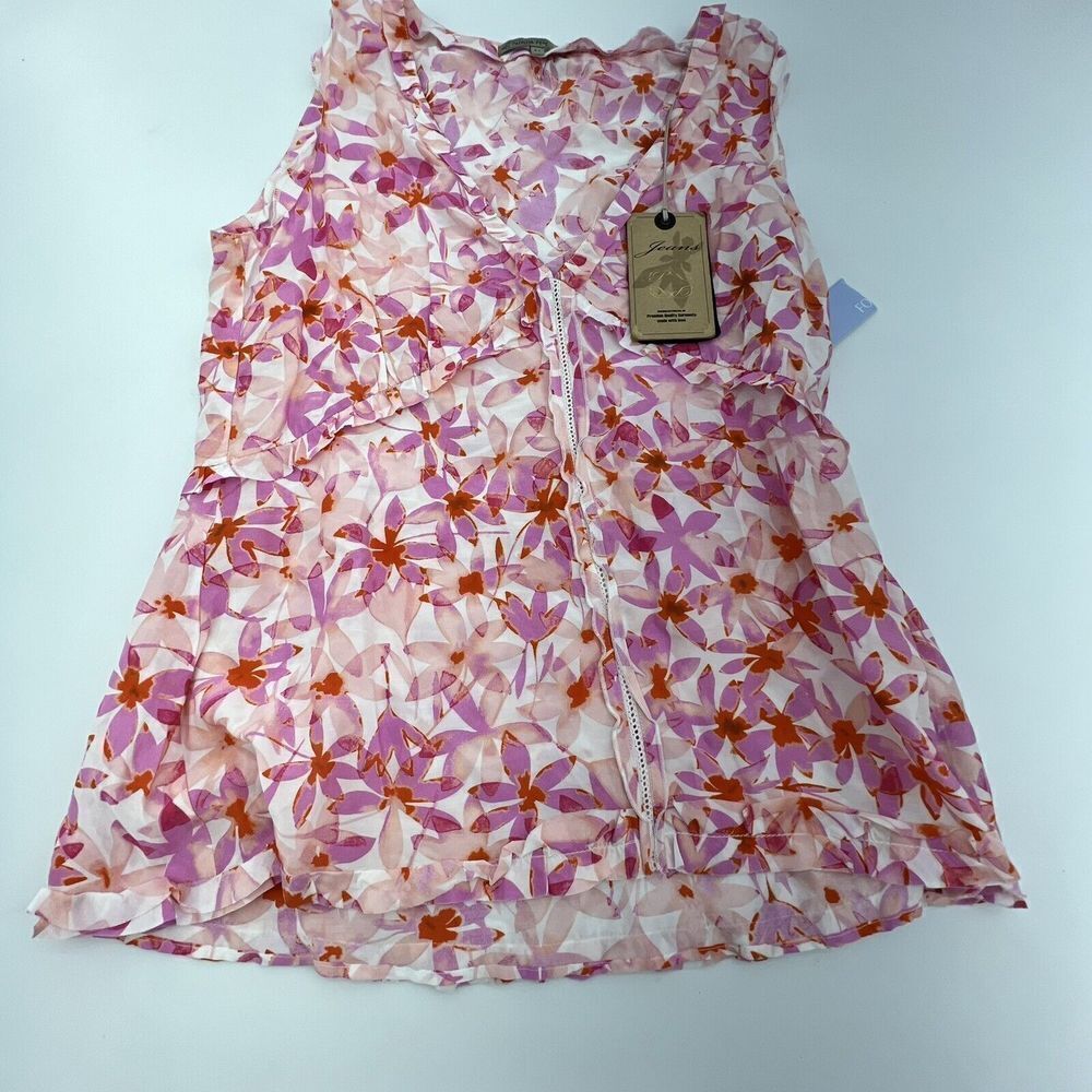 Patrizia Pepe Floral Tank Blouse Silk Blend Size 42